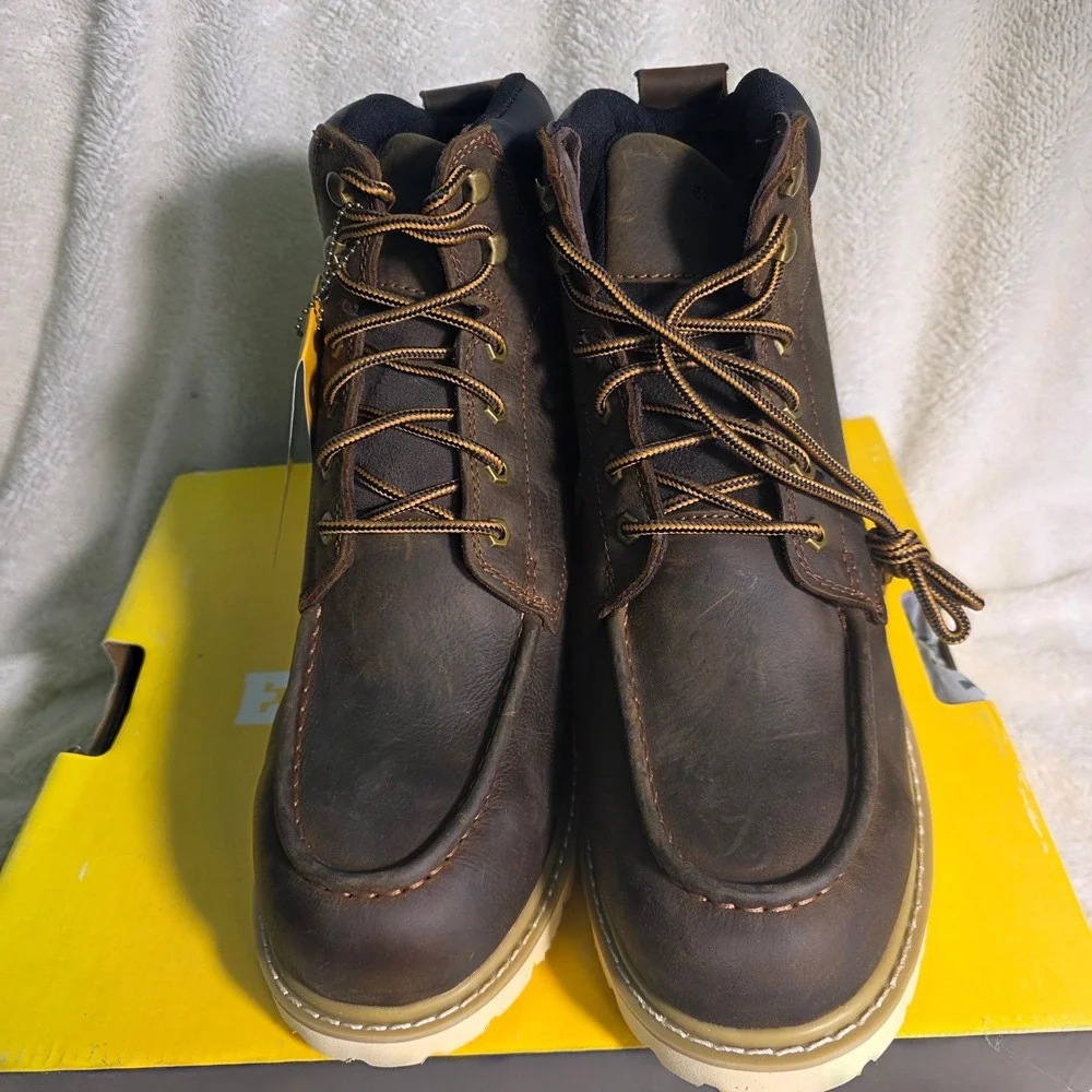 Eurostar Boots Moc Toe Dark Brown Leather Work Oil Slip Resistant Mens 11 New